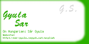 gyula sar business card